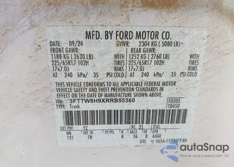 2024 Ford Maverick Xlt from USA, damaged, VIN 3FTTW8H9XRRB55360